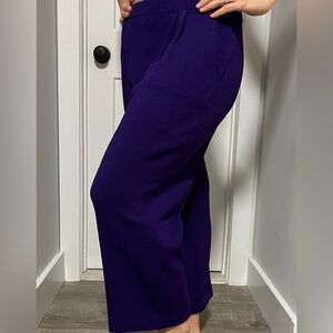 St. John Deep Purple Wide Leg Pants